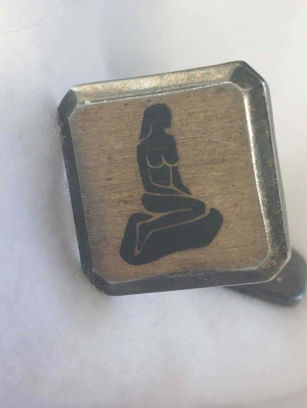VTG Danish Sterling Silver 925 Cufflink Kalsing Nude Mermaid Mid Century Single - Picture 7 of 8